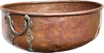 A Large Antique Copper Roasting Pan