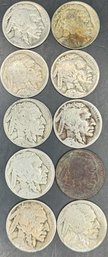 10 Buffalo Nickels Miscellaneous Dates