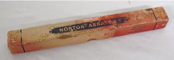 A Boxed Norton Co. Worcester Mass 1930's-40's Era Red Enamel Handled Knife Steel/sharpener
