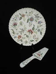Andrea By Sadek Buckingham Floral Porcelain Cake Plate & Server