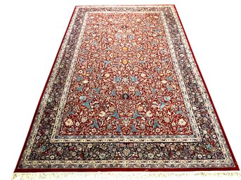 Beautiful And Vivid, Vintage Indo - Kashan Room Size Rug 12' X 18' (125) In Good Condition.