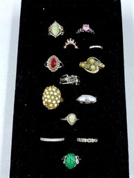 Collection Of Assorted Estate Rings - 13 Pieces