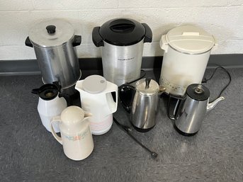 Lot Of Coffee Pots And Warmers