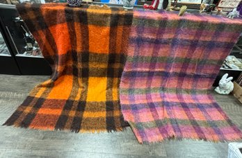 2 Beautiful Royal Scot 70% Mohair, 30% Wool Blankets Made In Great Britain By Samuel I Weed & Co. JPA / E3