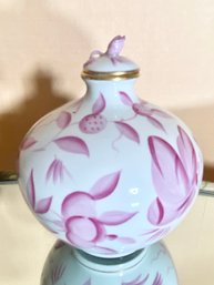 Herend Hand Painted Raspberry Flower Perfume Bottle