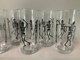 Set Of 8 Skeleton Cocktail Glasses