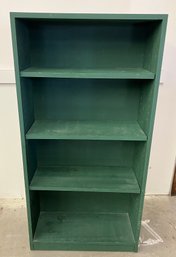 Wooden Bookcase In Green Paint