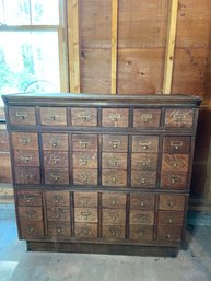 Antique Library Card Catalog Vetter Desk Works Oak Wood  Office Filing Cabinet 40x16x40