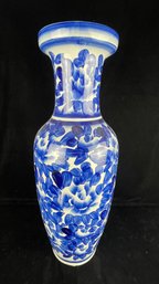 Floral Blue And White Vase