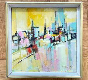 A Vintage Mid-20th Century Abstract Oil On Canvas By Valerie Gold