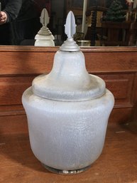 Very Large Lamp Post Globe - Commercial Type - Almost Two Feet Tall - Aluminium Finial - No Damage 23-1/2 Tall