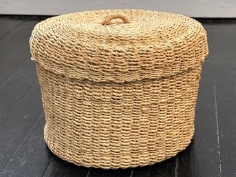 A Vintage Woven Lidded Box