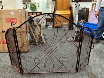 3 Paneled Copper Fireplace Screen