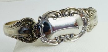 PRETTY STERLING SILVER SCROLL WORK CUFF BRACELET