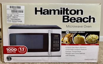 Hamilton Beach 1.1 Cu. Ft. Stainless Steel Mid Size, 1000 W, Microwave Oven