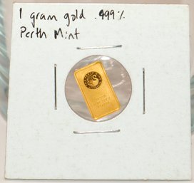 99.99 Pure Gold 1 Gram Bar The Perth Mint Australia