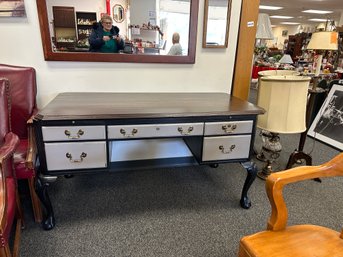 Nice Ethan Allen  Desk Natural Top Painted Drawers