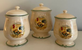 3 Gibson Canisters/Cookie Jars W/Lids