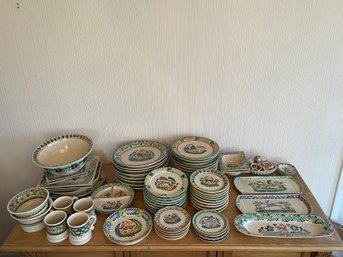 Huge Lot Of Mexican Ceramic Tableware Dishes Bowls Platters GTO Mexico