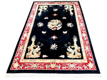 Spectacular ,chinese Room Size Rug With Dragons 10'1' X14'2' (130) VERY HEAVY -in Good Condition.