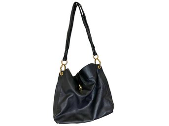 Hand-Made In Italy Genuine Black Leather Handbag