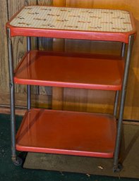 Metal Mid-Century Rolling Cart