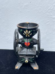 Vintage Black Cast Iron Toy Miniature Coffee Grinder W/ Drawer