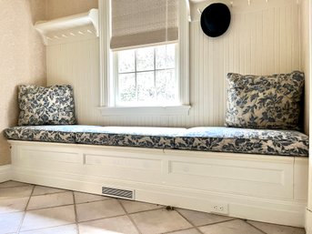 A Custom Built Wood Bench With Storage - Mudroom