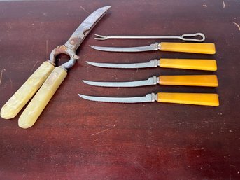 Celluloid Handled Knives & Regent Poultry Shears