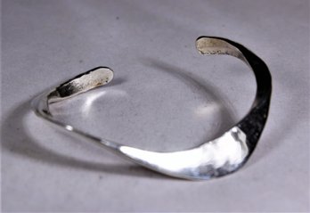 Handwrought Sterling Silver Signed Bangle Bracelet Signed RRC