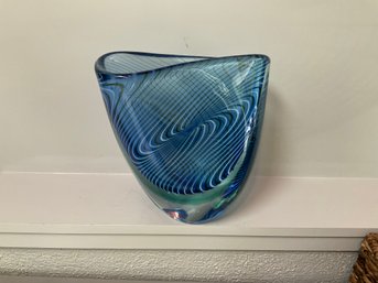 Murano Blue Swirl Vase