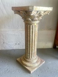 Vtg Corinthian Wood Pedestal Display Column