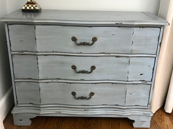 Charming 3 Drawer Dresser With 2 Tone Distressed Finish