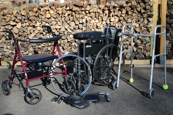 Healthcare Lot With Walkers And Drive Wheelchair