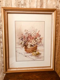 Vintage Flower Picture And Frame