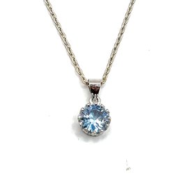 Sterling Silver Light Topaz Color Pendant Necklace