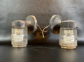 A Pair Of Exterior Jelly Jar Lights