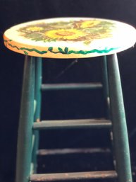 Floral Painted Stool