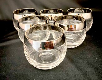 Vintage Silver Band Roly Poly Cups By Dorothy Thorpe