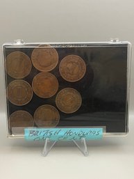 Beautiful British Honduras One Cent Pieces 1942, 43, 44, 45, 47, 49, 50, And 51