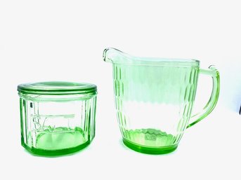 Vintage Depression Era Green Glassware