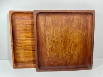 Mid-Century Teakwood Trays (2)