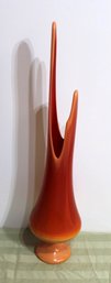 Vintage Retro Mid Century Drange Swung Vase