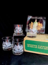 Vintage White Satin Gin Glasses