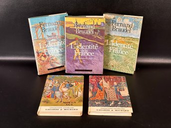 A Collection Of Vintage French Books In Hardcover