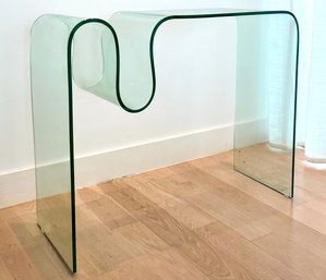 A 1980's Art Glass Waterfall Console Table