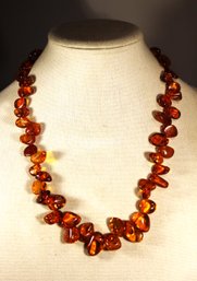 Fine Genuine Amber Beaded Necklace 22' Long