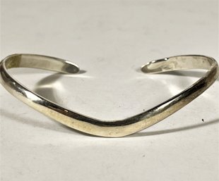 Fine Sterling Silver Contemporary Cuff Bracelet Marked STERLING
