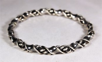 Super Quality, Heavy Sterling Silver Fancy Bangle Bracelet