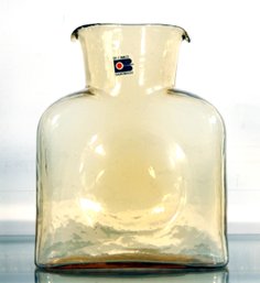 Vintage Yellow Blenko Art Glass Water Pitcher